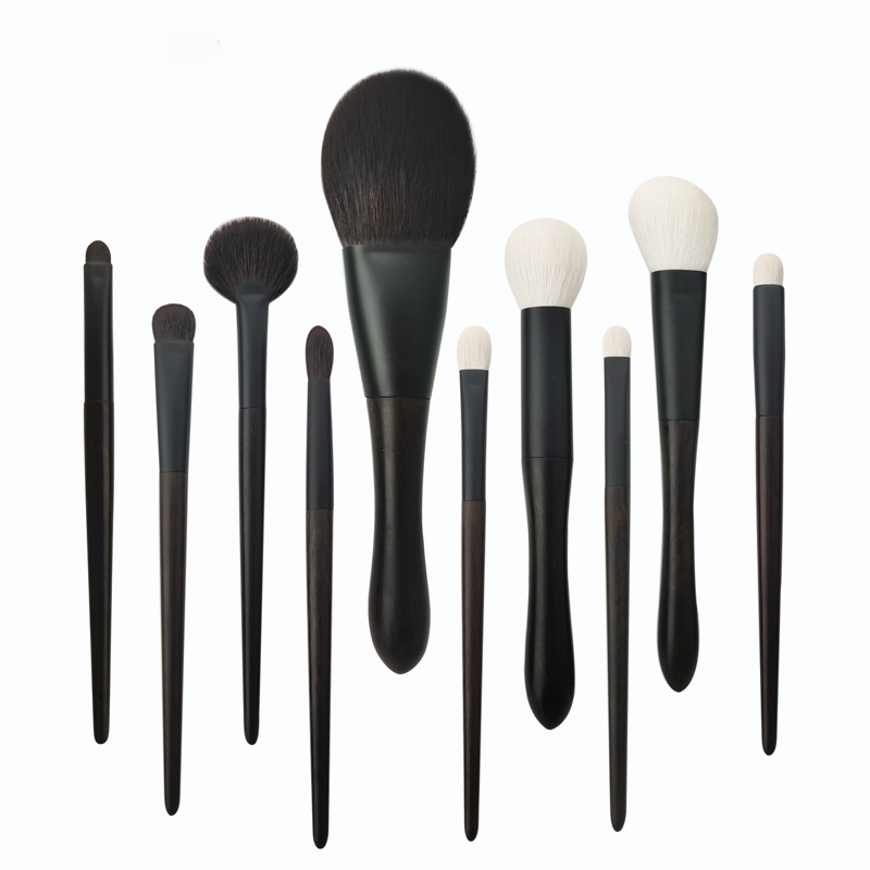 10Pcs Ebony Makeup Brush Set