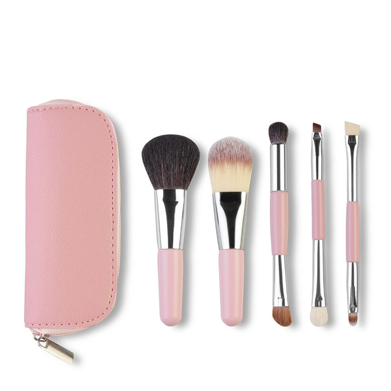 Mini/Travel Pink 5pcs  Makeup Brush Set